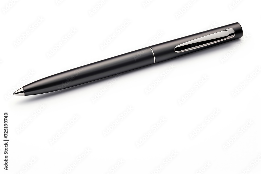 Close-up wooden pen on white background Close-up wooden pen on white background