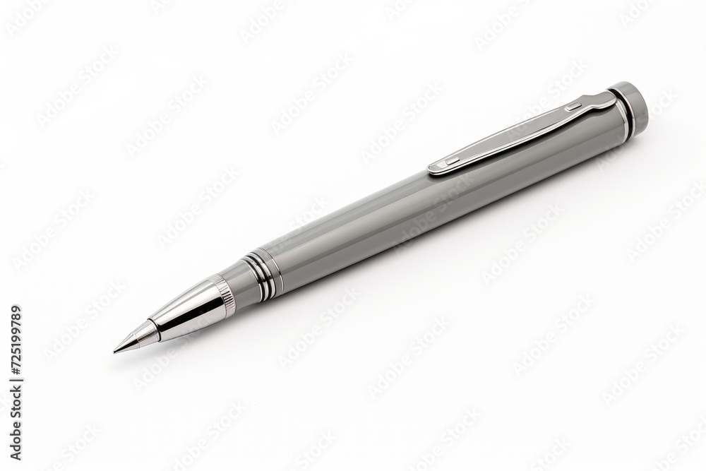 Close-up wooden pen on white background