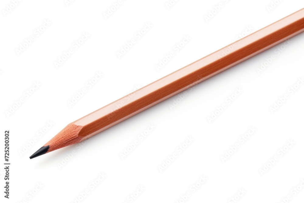 Close-up wooden pencil on white background Close-up wooden pencil on white background
