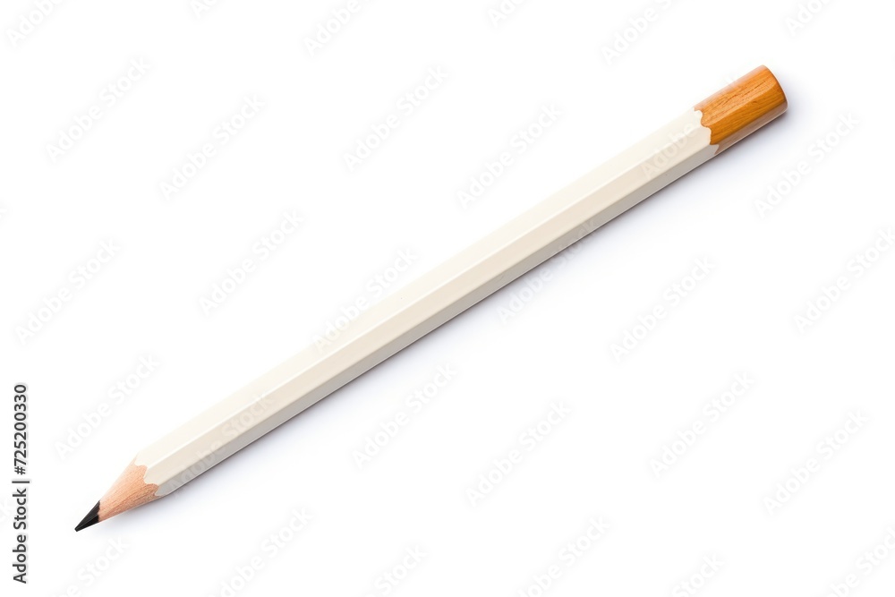Close-up wooden pencil on white background Close-up wooden pencil on white background