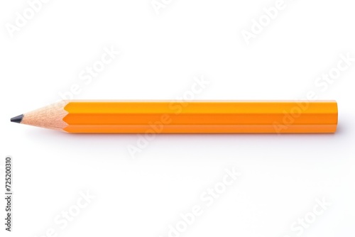 Close-up wooden pencil on white background