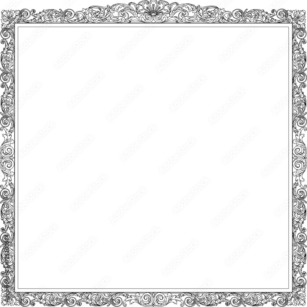 Vector sketch illustration of old ornamental frame design or traditional ethnic vintage classic motif Vector sketch illustration of old ornamental frame design or traditional ethnic vintage classic motif