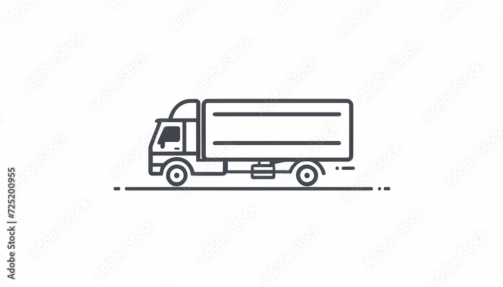 Fast Delivery Lorry Icon: Modern Flat Style Vector Illustration on White