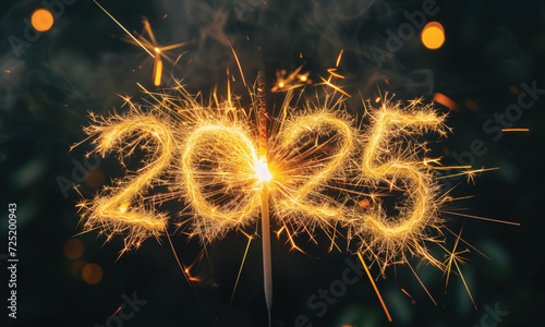 2025 Happy New Year Background Design. Greeting Card, Banner, Poster. Vector Illustration. Generative AI