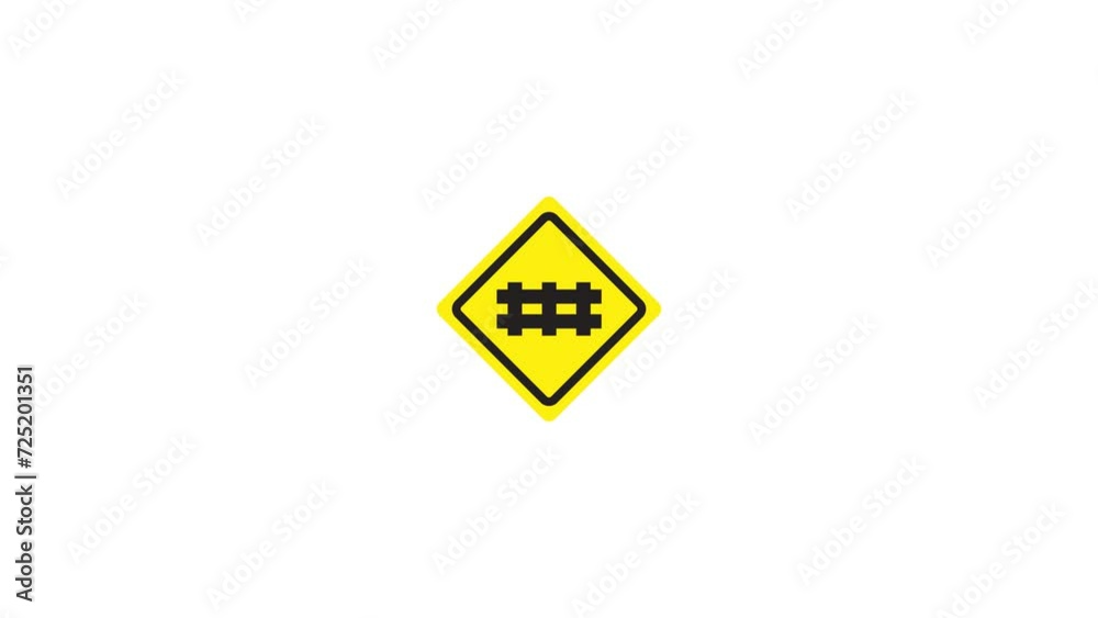 Warning Traffic Signs Icon Animation. Transparent background. 4K Video Warning Traffic Signs Icon Animation. Transparent background. 4K Video