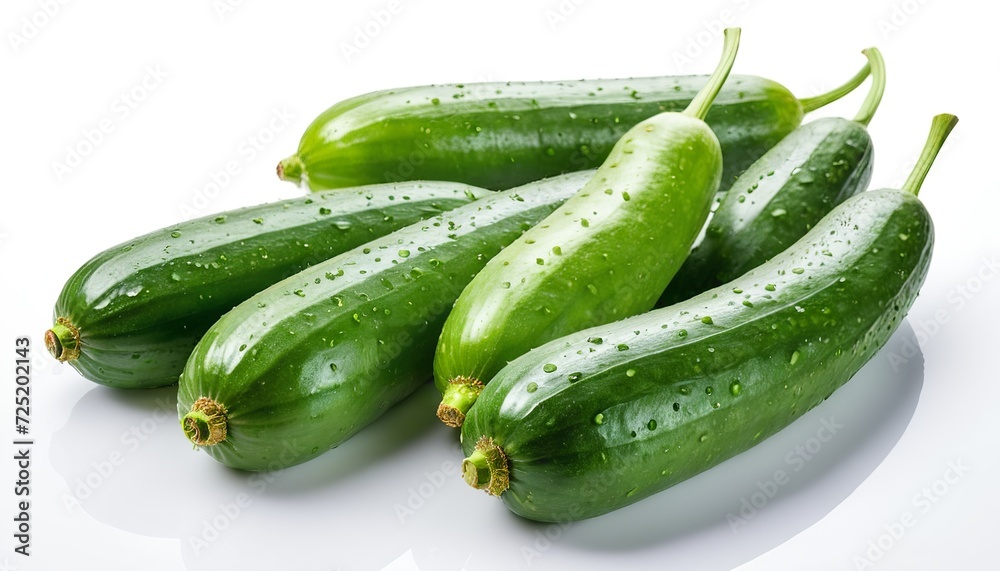 The Art of Simplicity: Cucumbers on a White Background The Art of Simplicity: Cucumbers on a White Background
