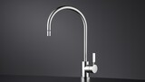 Modern Faucet Isolated: A Striking Design on Gray Background