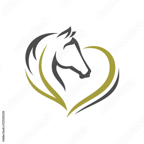 Horse Love logo Design Vector illustration