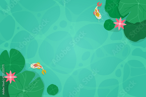 Floating Lotus Leaves Above Pool