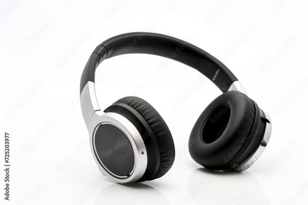 Close-up headphones on a white background Close-up headphones on a white background