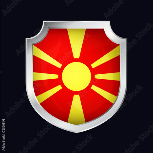 Macedonia Silver Shield Flag Icon photo