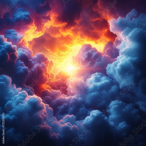 Epic Cloud Formation with Sunlight Piercing Through - Sky View