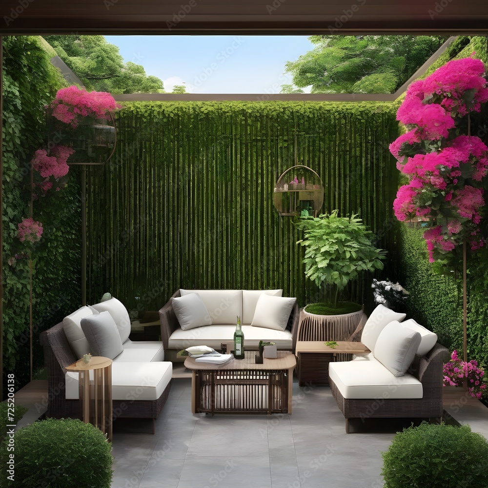 Fototapeta premium living room with flowers