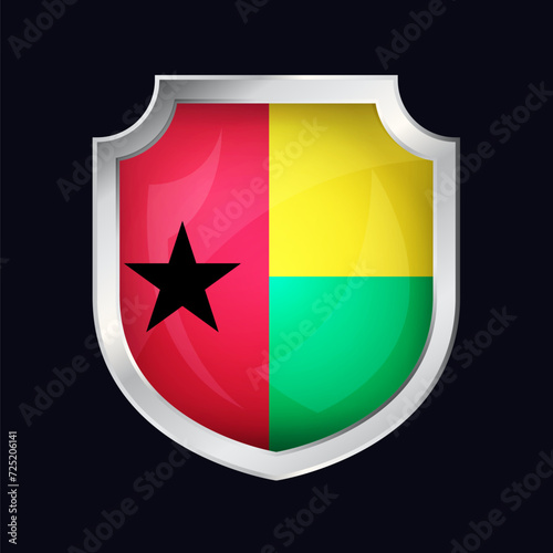 Guinea Bissau Silver Shield Flag Icon photo