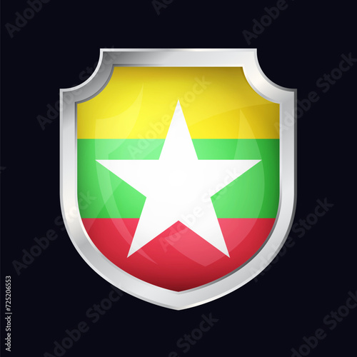 Myanmar Silver Shield Flag Icon