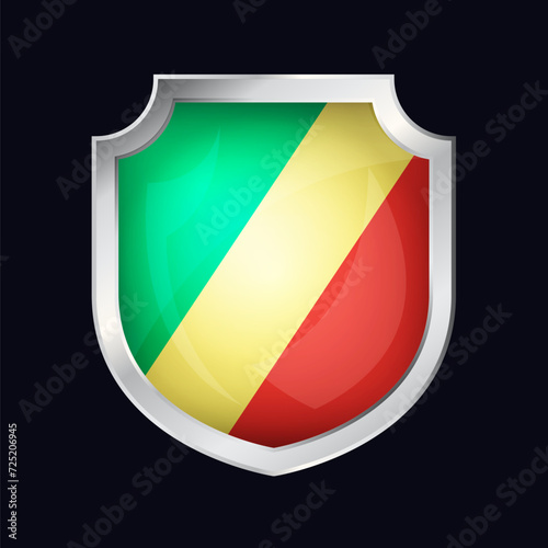 Republic of the Congo Silver Shield Flag Icon photo