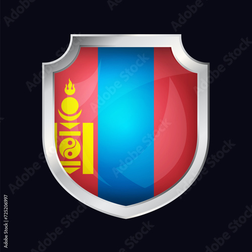 Free Download Mongolia Silver Shield Flag Icon - GFXLoad