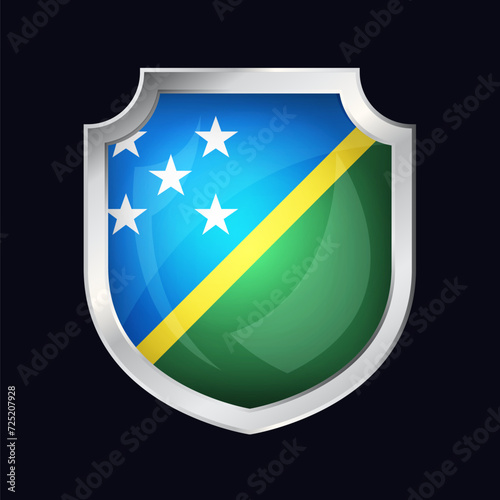 Solomon Islands Silver Shield Flag Icon photo