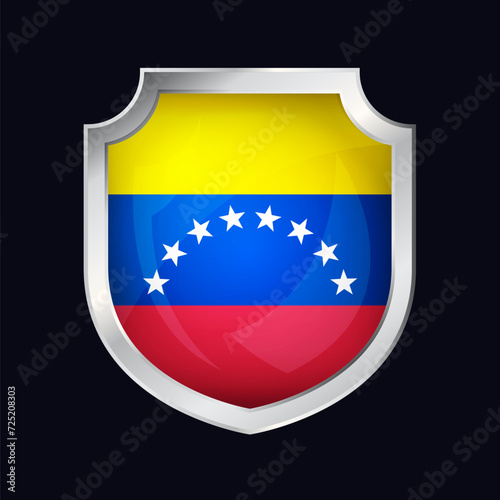 Free Download Venezuela Silver Shield Flag Icon - GFXLoad