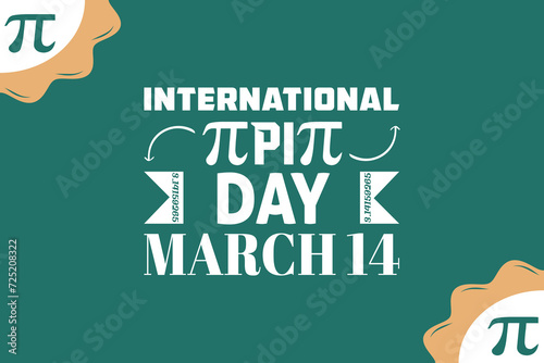 International Pi day. March 14. Mathematical pi day template design for banner, poster, background.