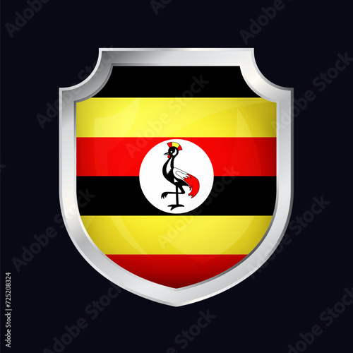 Free Download Uganda Silver Shield Flag Icon - GFXLoad