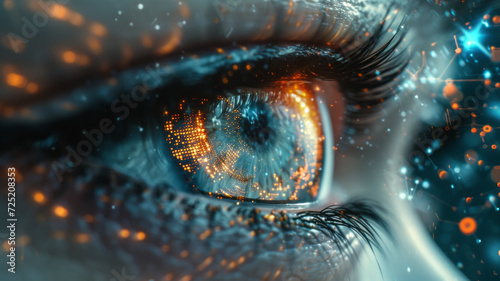 Data technology eye. Some elements are made using images obtained with the help of generative Ai technologies , generative ai photo