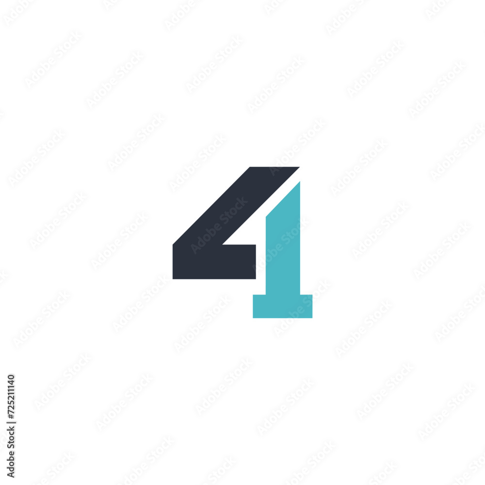 Vectors are monograms of the numbers 4 and 1. Vectors are monograms of the numbers 4 and 1.