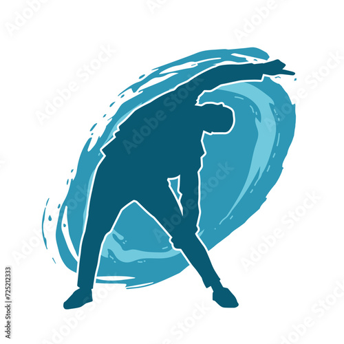 Silhouette of a man in dancing pose. Silhouette of a male dancer in performing pose.