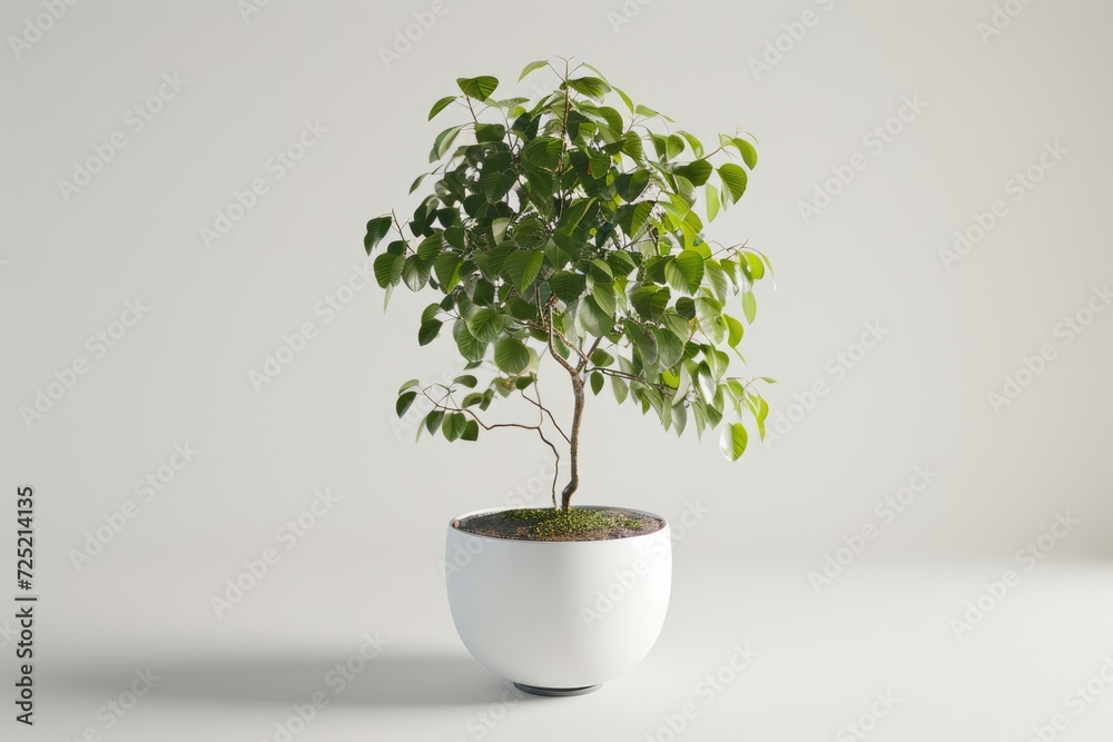 Trees in pots inside the house white background image