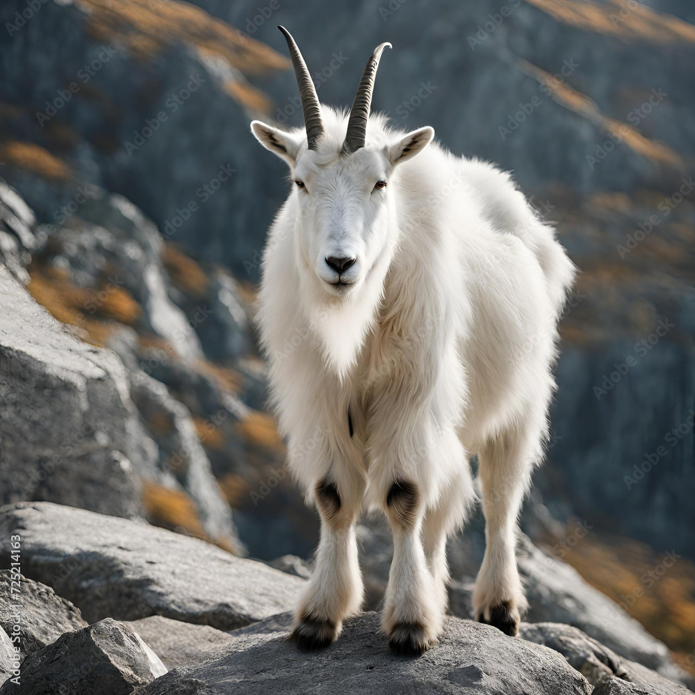 Obraz premium goat on a rock