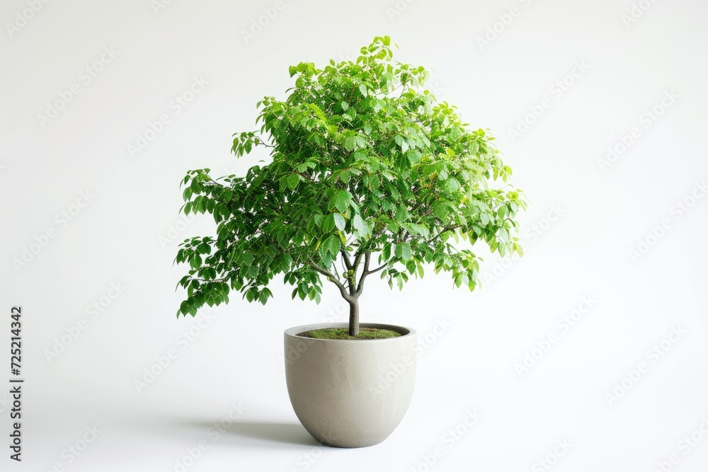 Trees in pots inside the house white background image