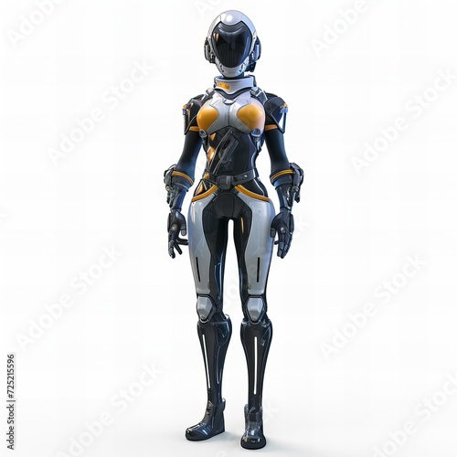 3D robot cyborg soldier