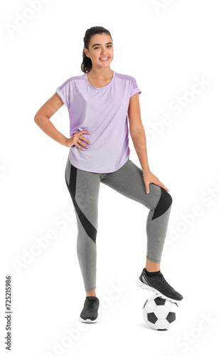 Sporty young woman with soc...