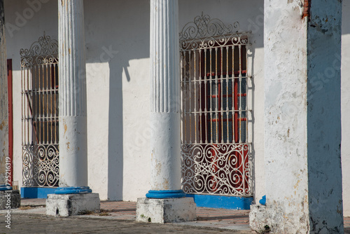 colorful colonial facade Tlacotalpan Mexico