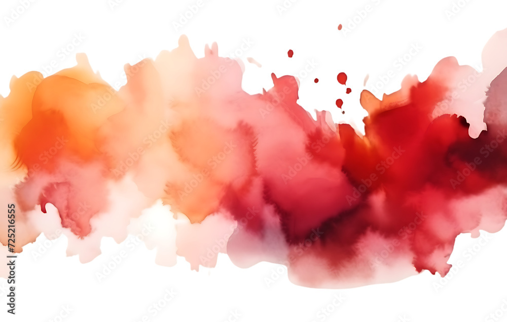 Marks formed by splashes and blending of deep red and orange watercolor. Isolated on transparent background. Marks formed by splashes and blending of deep red and orange watercolor. Isolated on transparent background.