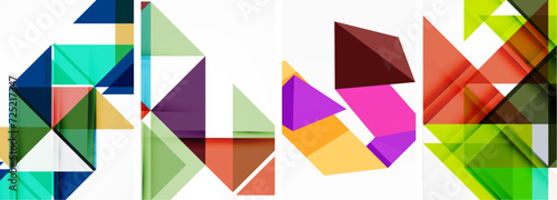 Free Download Triangle poster geometric background set - GFXLoad