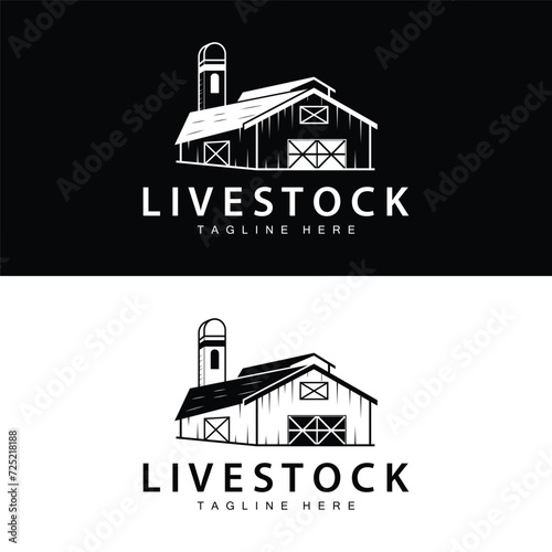Farm barn logo vector warehouse simple minimalist vintage old village templet illustration