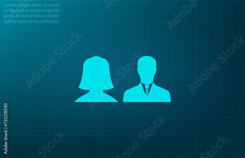 Business group, leader symbol. Vector illustration on blue background. Eps 10.