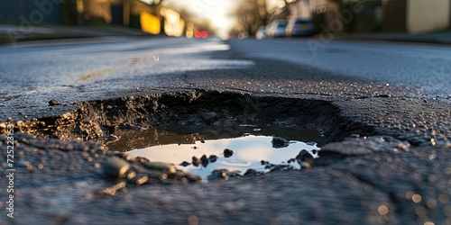pothole in the street photo
