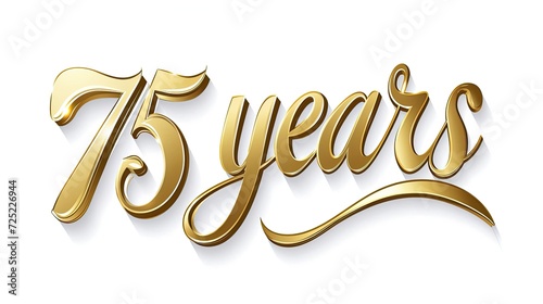 75 Years Gold Fancy Text Generative AI