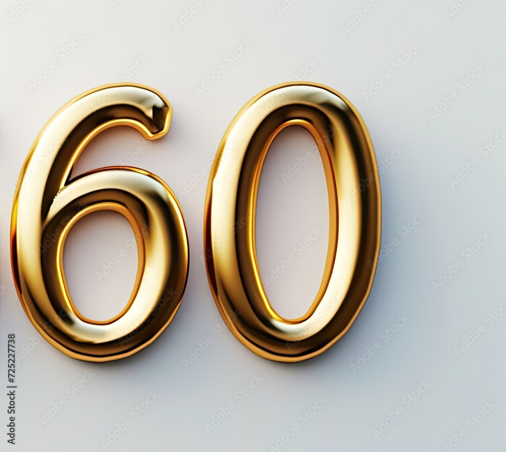 Number 60 Gold Style Text Generative AI Number 60 Gold Style Text Generative AI