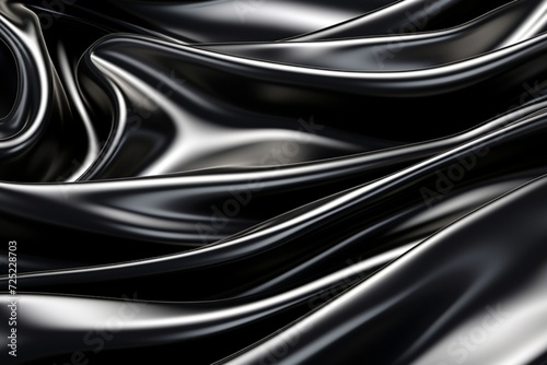Liquid silver waves undulating against a backdrop of velvety black.
