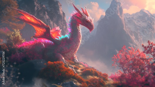 dragon in a fantastical landscape