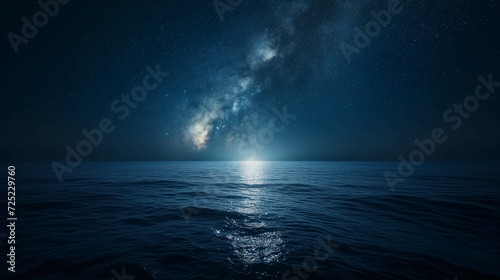 The sea atmosphere at night is so dark that the stars can be clearly seen.