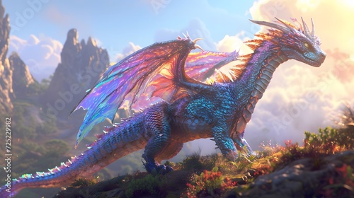 dragon in a  fantastical landscape