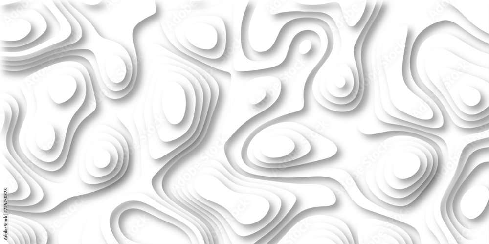 3D Papercut Stylized White topographic contour scheme and terrain. Topography grid map. Contour map background. Geographic line mountain relief. Abstract lines or wavy backdrop background. 3D Papercut Stylized White topographic contour scheme and terrain. Topography grid map. Contour map background. Geographic line mountain relief. Abstract lines or wavy backdrop background.