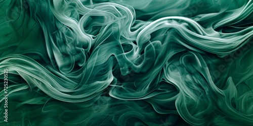 Liquid emerald swirls, intertwining in an elegant, abstract dance