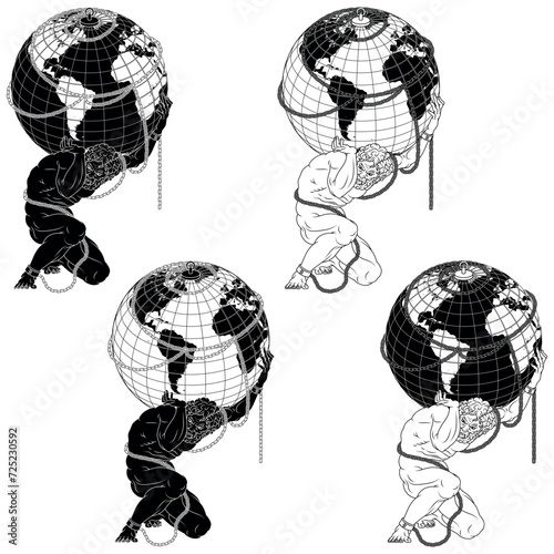 Titan Atlas chained to planet Earth