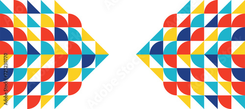 colorful triangle mosaic geometric arrow design backdrop