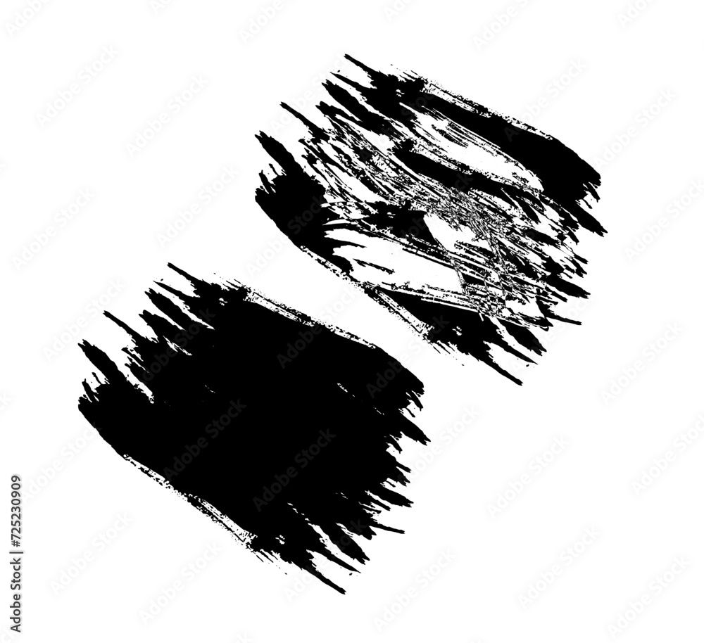 Black ink stroke brush on white background, A bundle of brush stroke on white background, Brush stroke scratch set black and white color,.A Black and white brush stroke on a white background, vintage 
